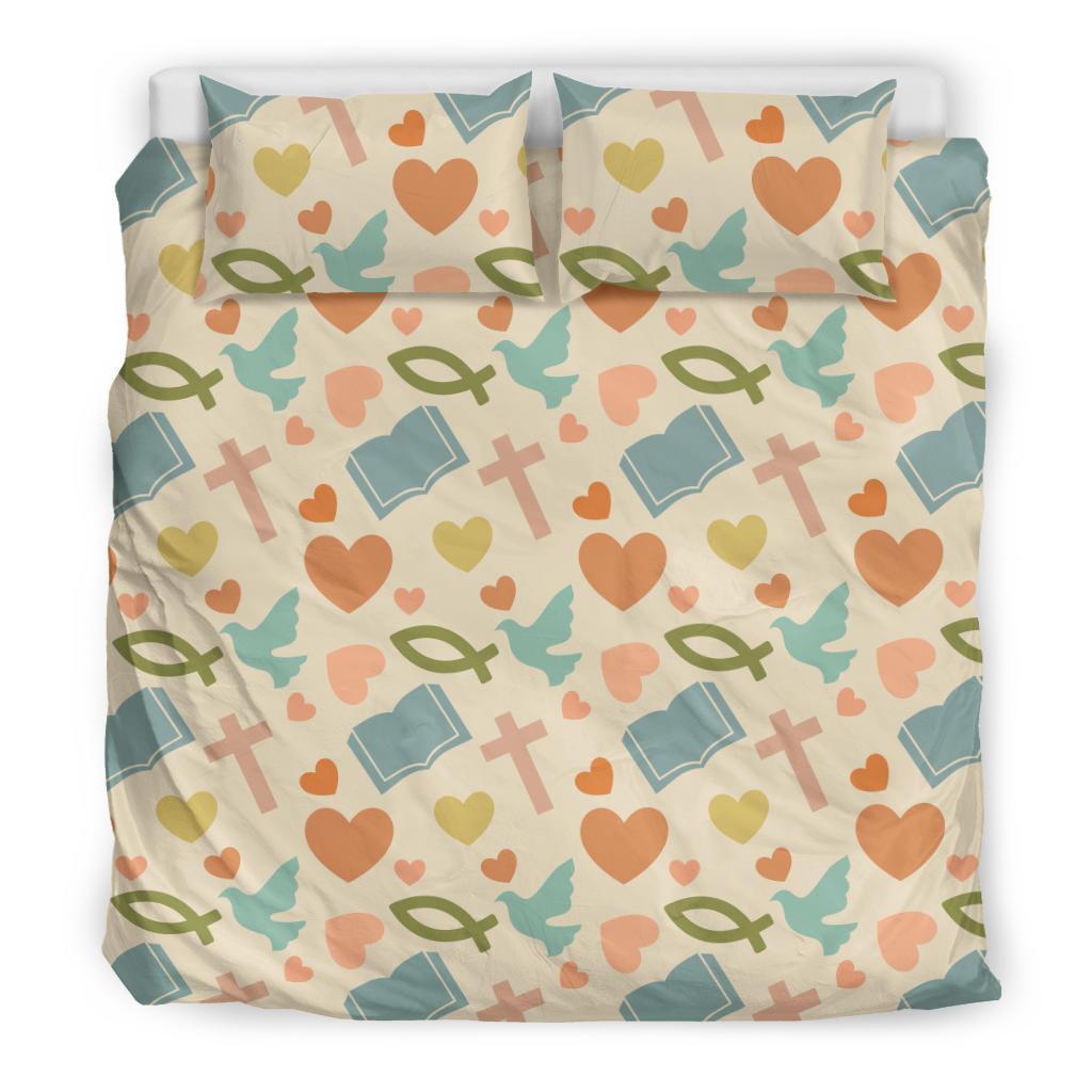 Christian Bible Pattern Print Duvet Cover Bedding Set-grizzshop