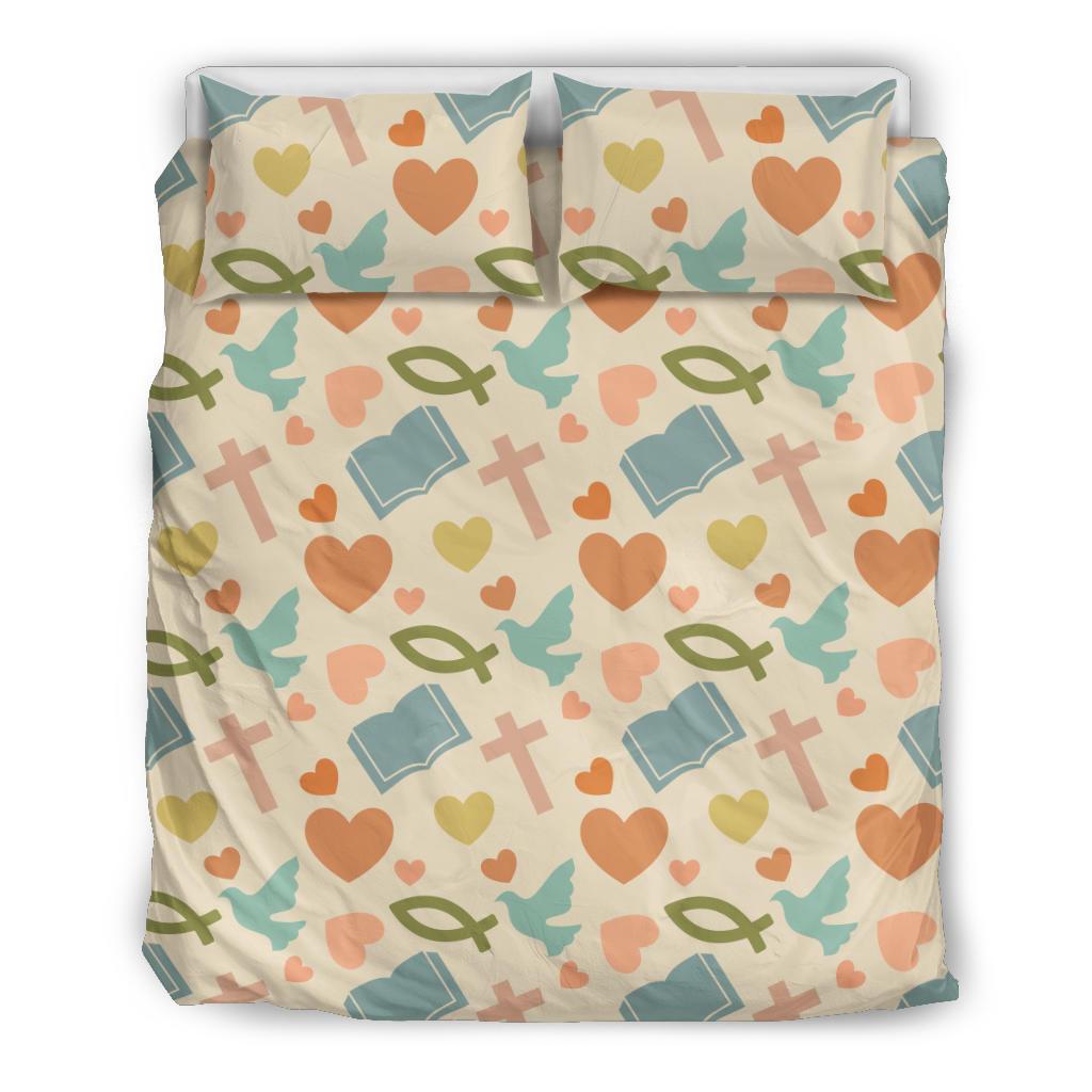 Christian Bible Pattern Print Duvet Cover Bedding Set-grizzshop