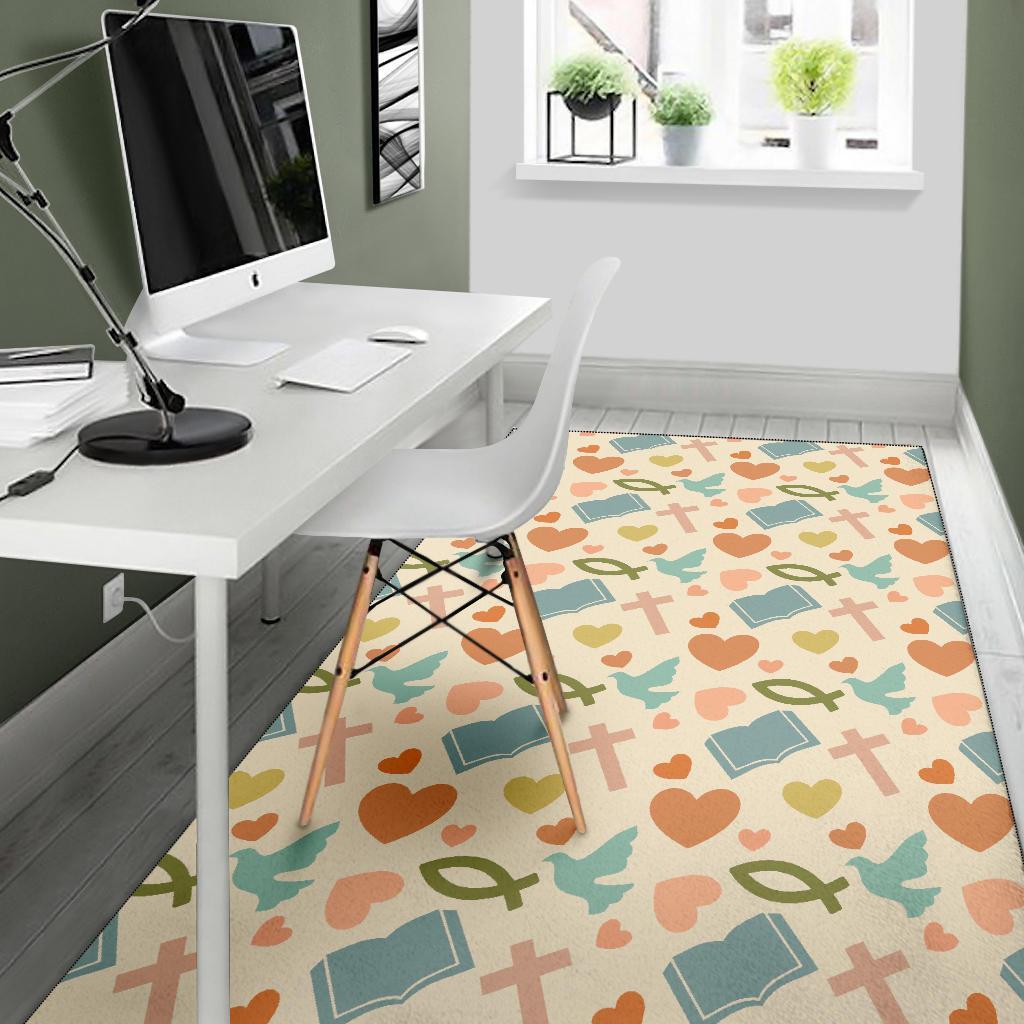 Christian Bible Pattern Print Floor Mat-grizzshop