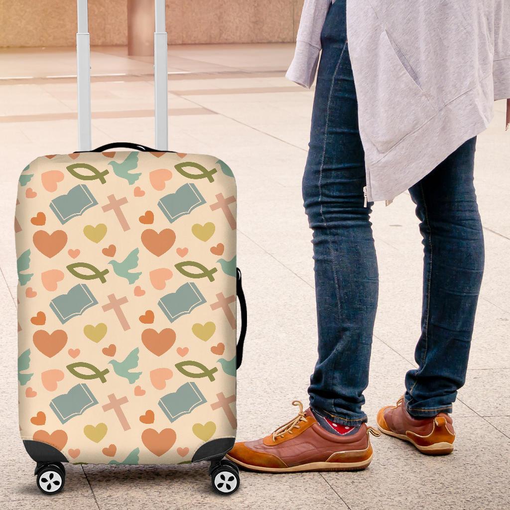 Christian Bible Pattern Print Luggage Cover Protector-grizzshop