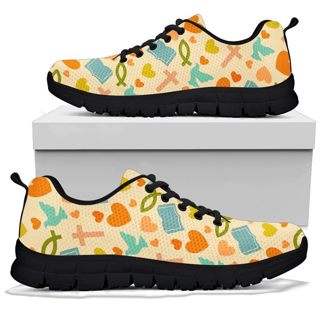 Christian Bible Pattern Print Sneaker Shoes For Men Women-grizzshop