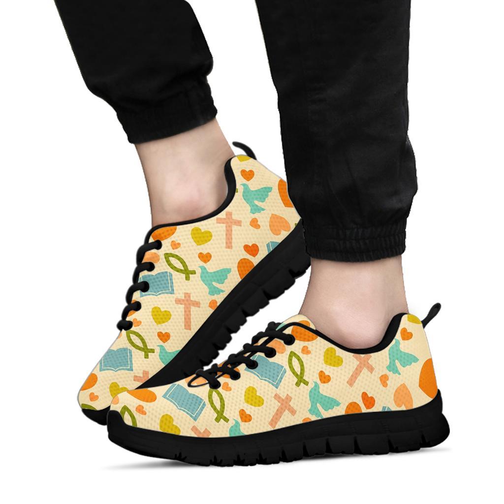 Christian Bible Pattern Print Sneaker Shoes For Men Women-grizzshop