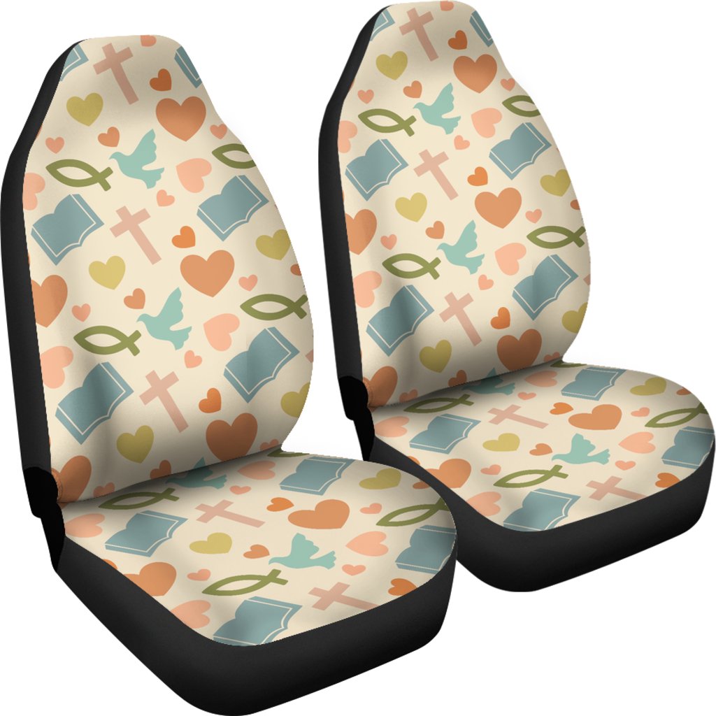 Christian Bible Pattern Print Universal Fit Car Seat Covers-grizzshop