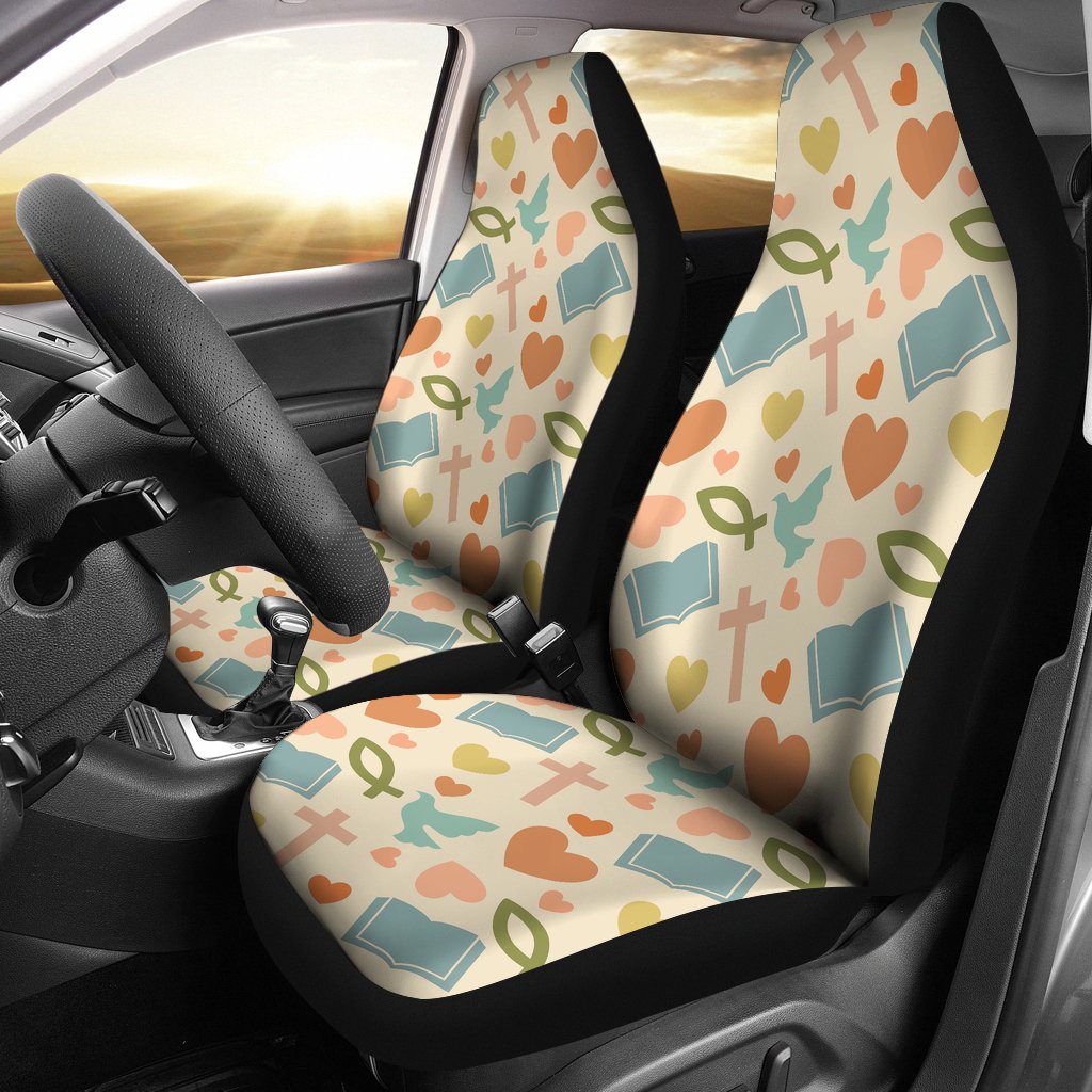 Christian Bible Pattern Print Universal Fit Car Seat Covers-grizzshop