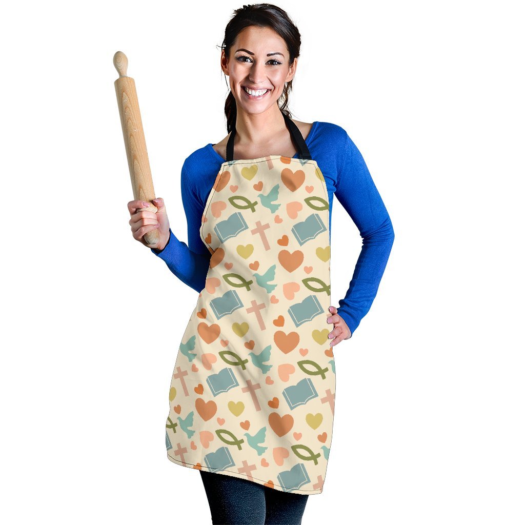 Christian Bible Pattern Print Women's Apron-grizzshop