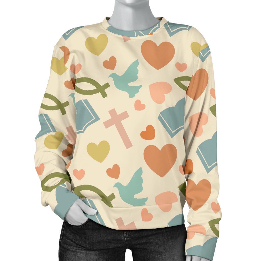 Christian Bible Pattern Print Women's Sweatshirt-grizzshop