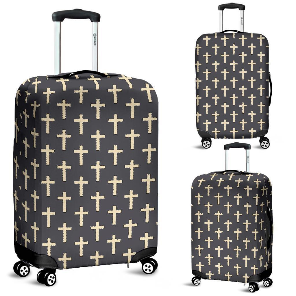 Christian Cross Pattern Print Luggage Cover Protector-grizzshop