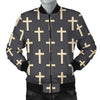 Christian Cross Pattern Print Men's Bomber Jacket-grizzshop