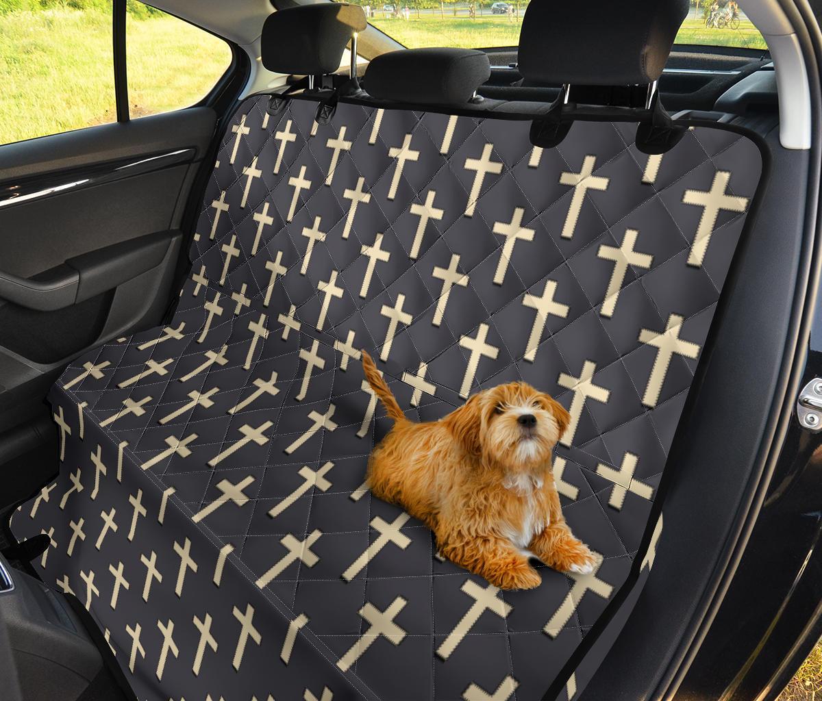 Christian Cross Pattern Print Pet Car Seat Cover-grizzshop