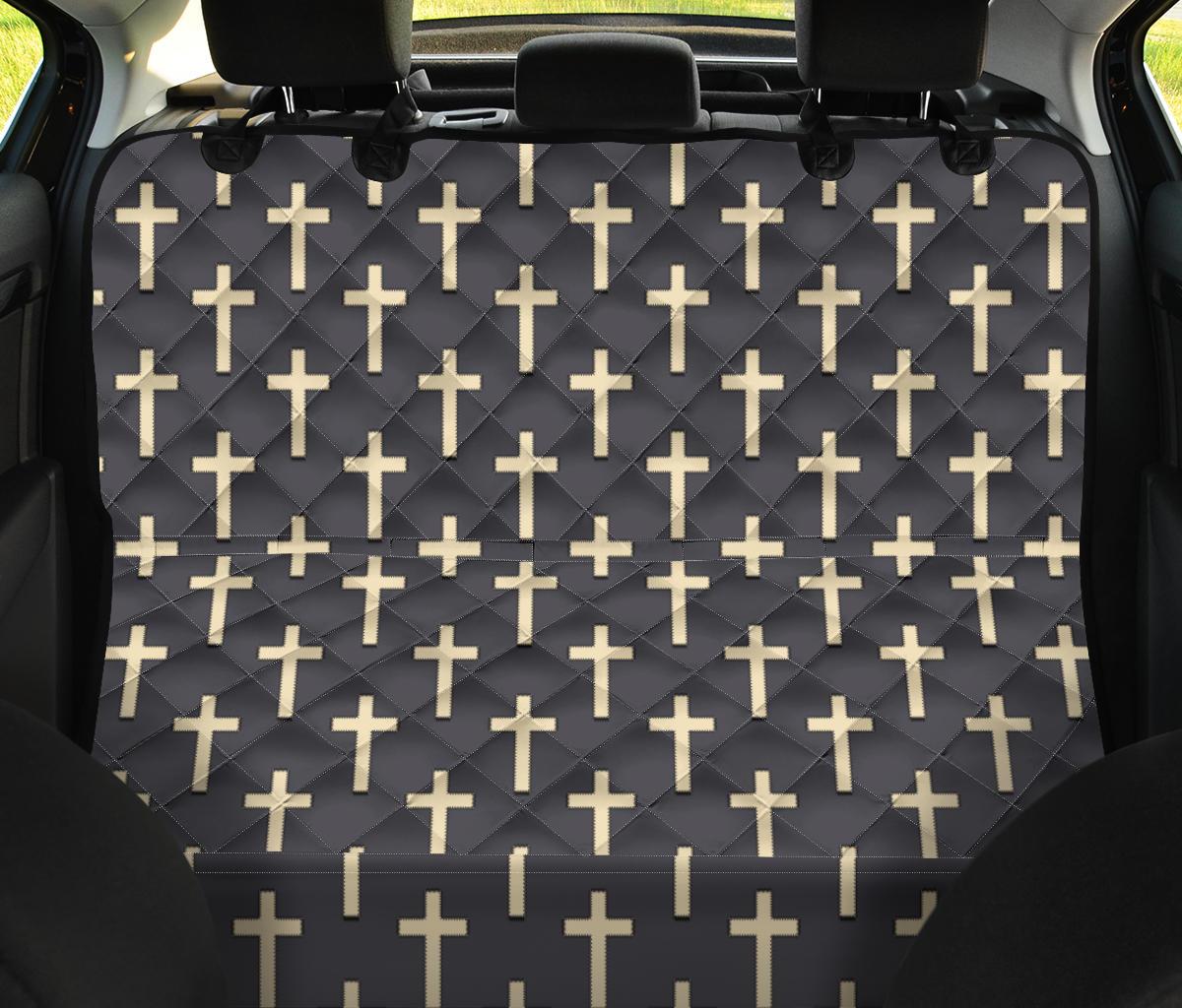 Christian Cross Pattern Print Pet Car Seat Cover-grizzshop