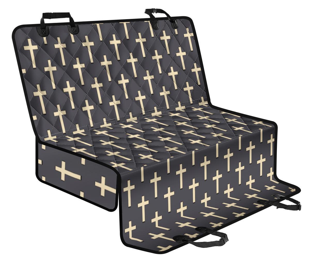 Christian Cross Pattern Print Pet Car Seat Cover-grizzshop