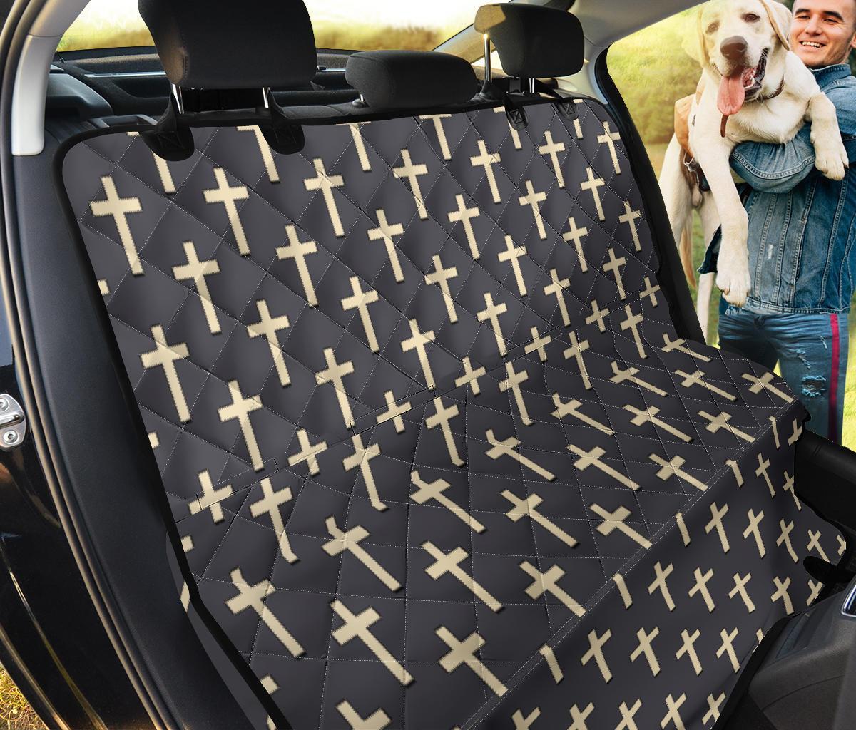 Christian Cross Pattern Print Pet Car Seat Cover-grizzshop