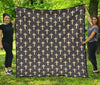 Christian Cross Pattern Print Quilt-grizzshop