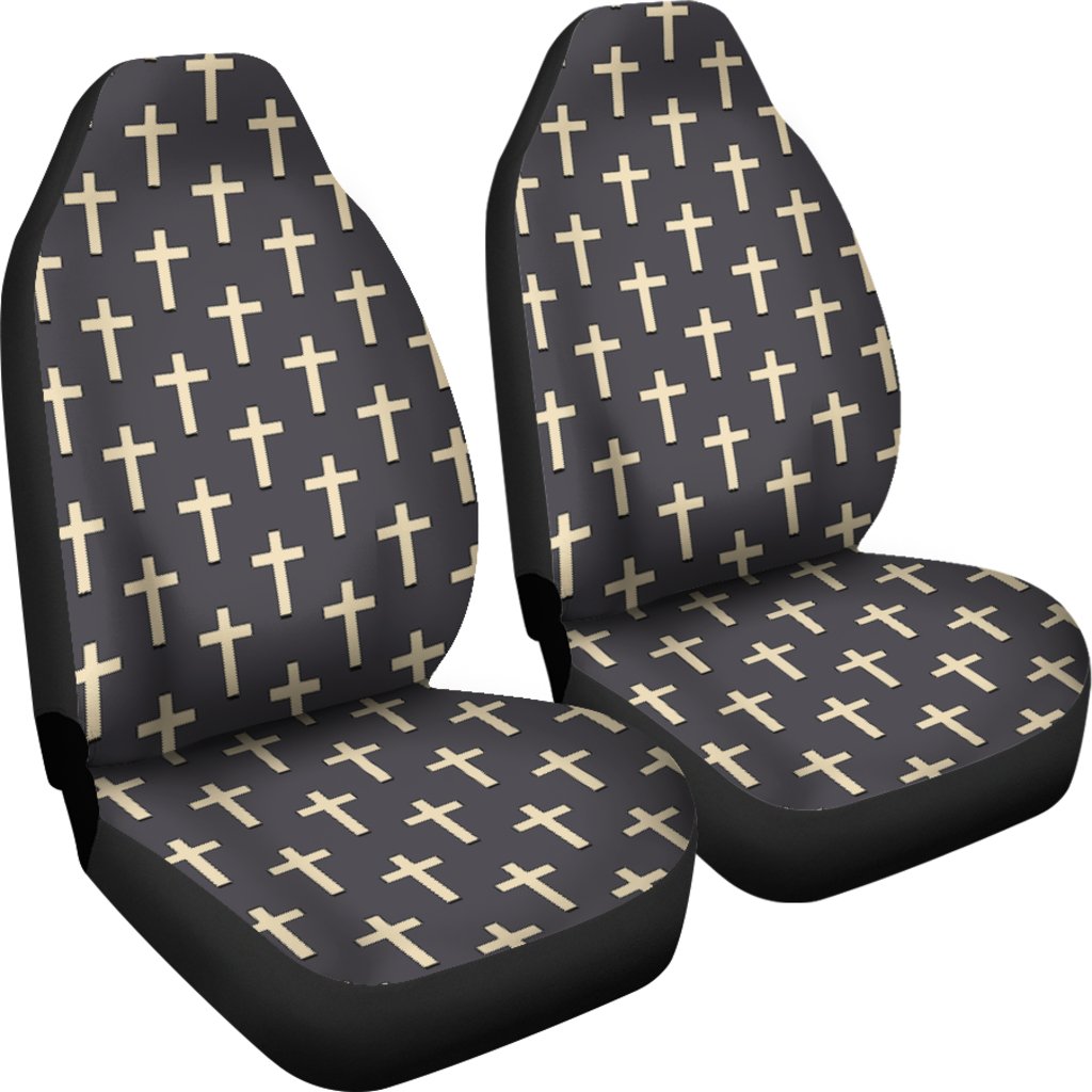 Christian Cross Pattern Print Universal Fit Car Seat Covers-grizzshop