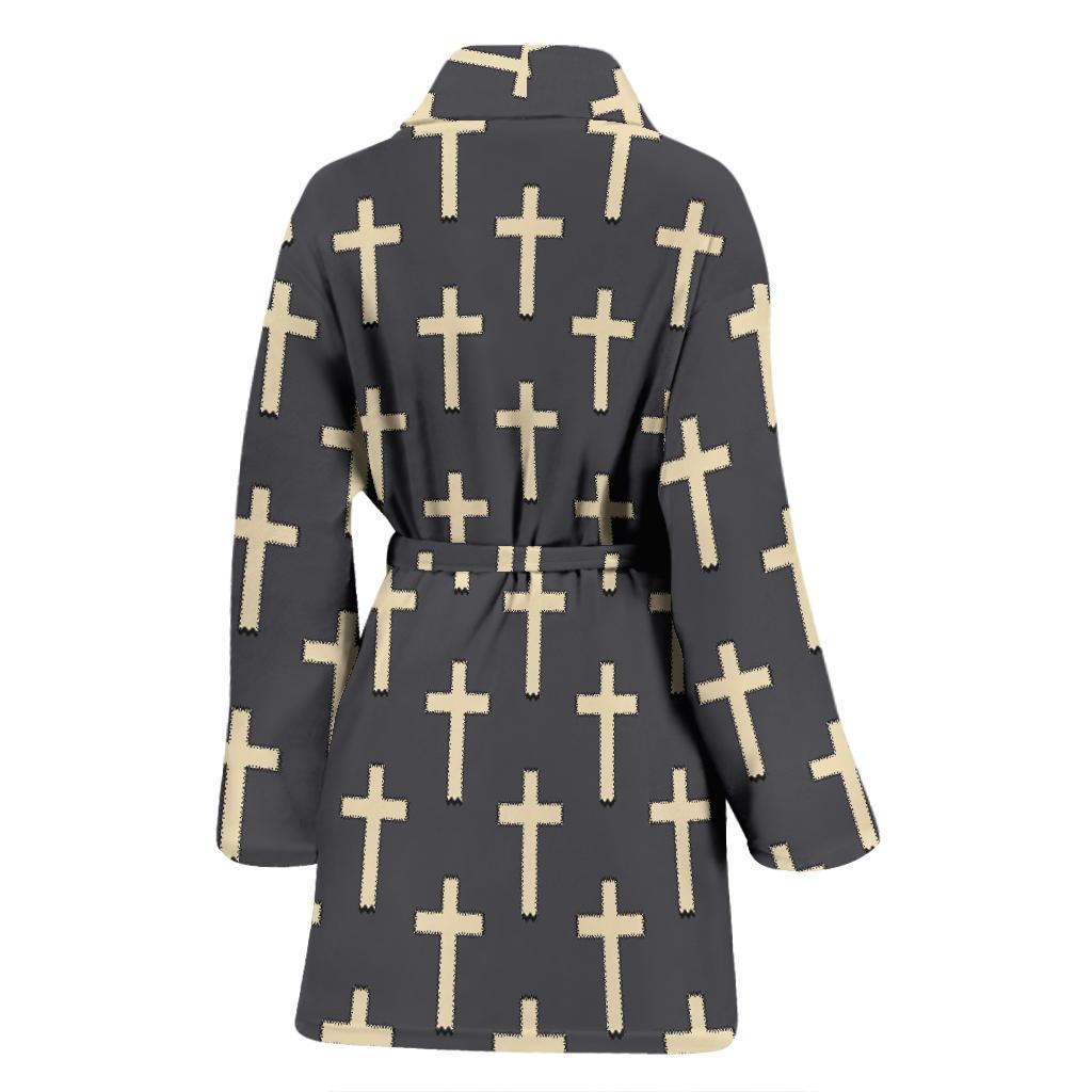 Christian Cross Pattern Print Women Long Robe-grizzshop