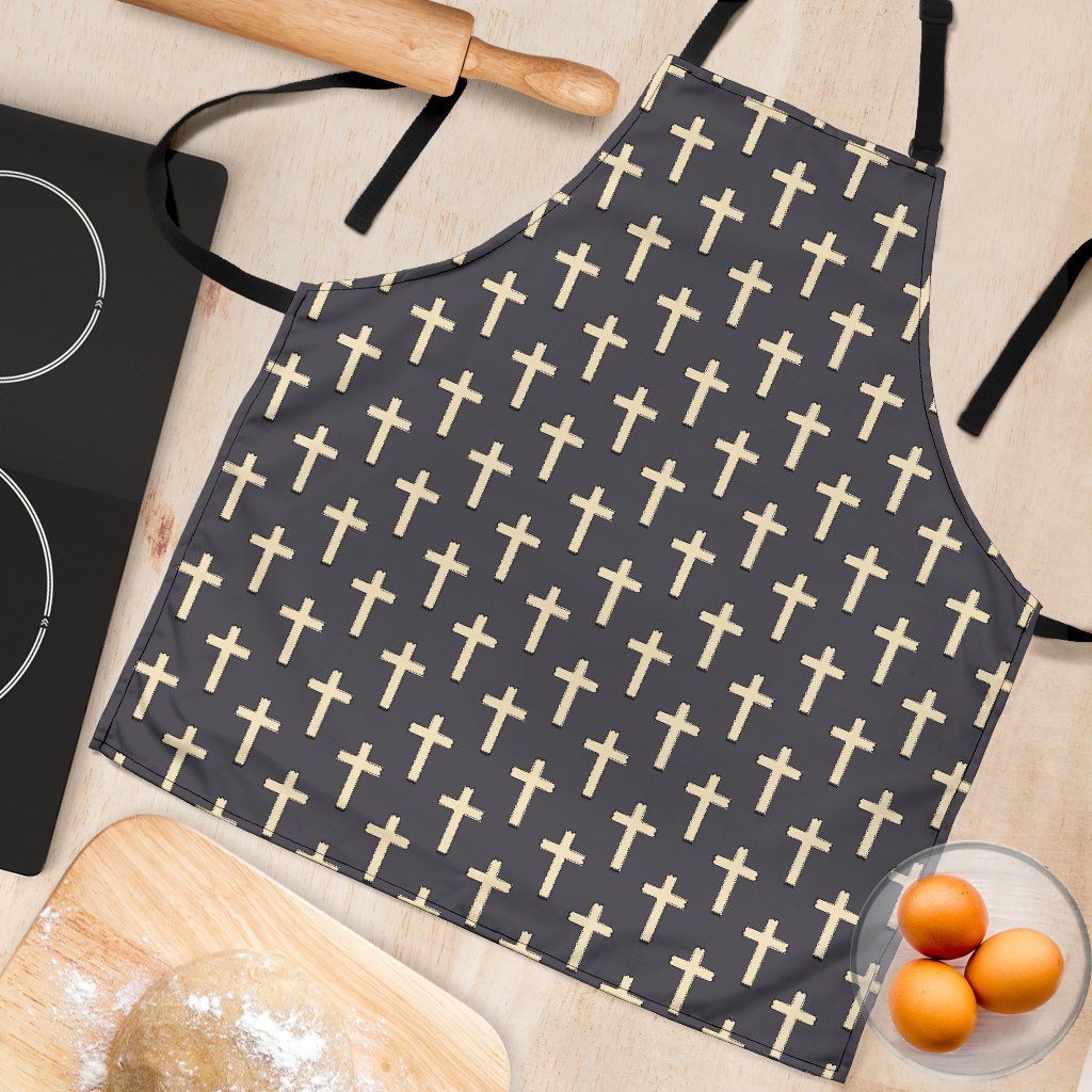 Christian Cross Pattern Print Women's Apron-grizzshop