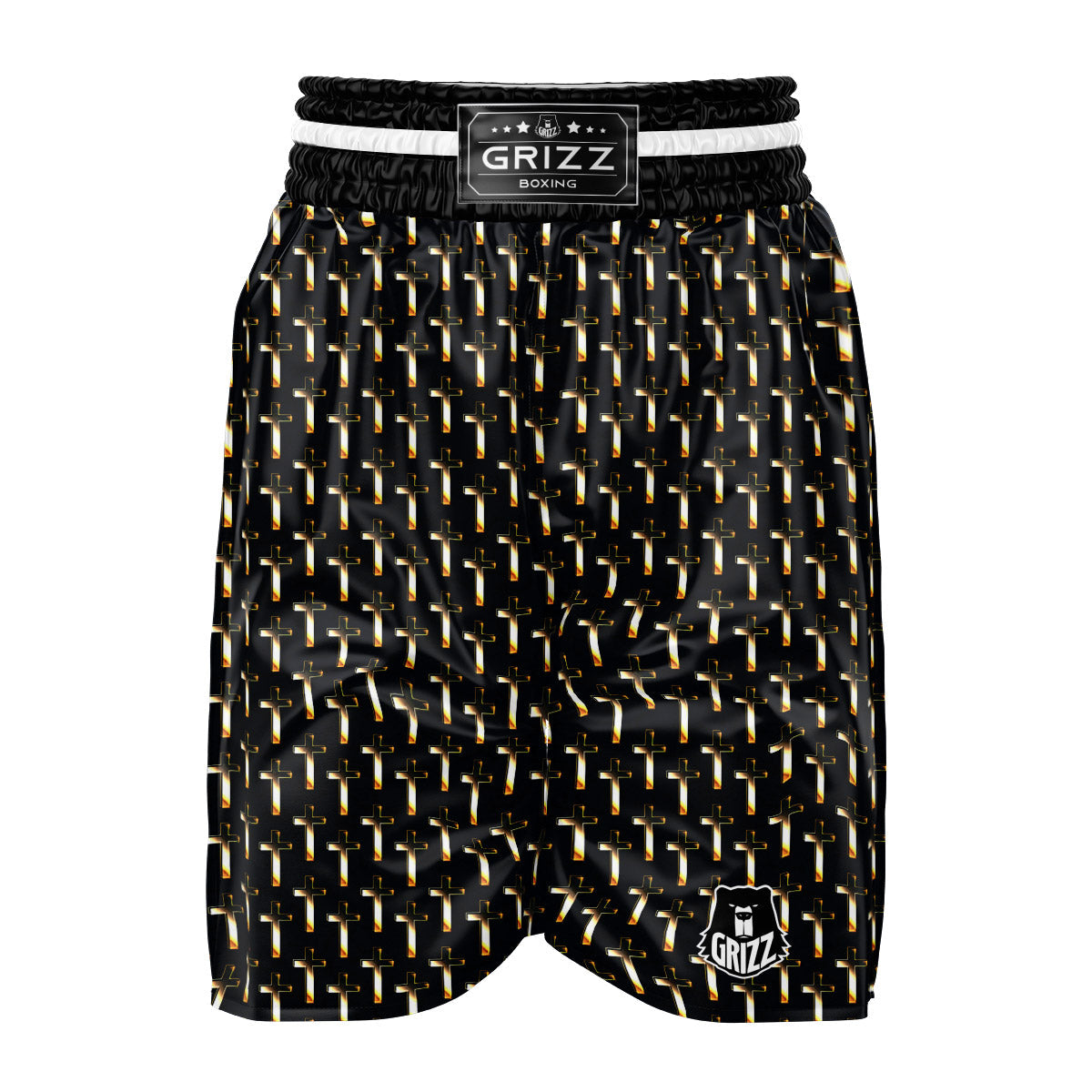 Christian Cross Print Pattern Boxing Shorts-grizzshop