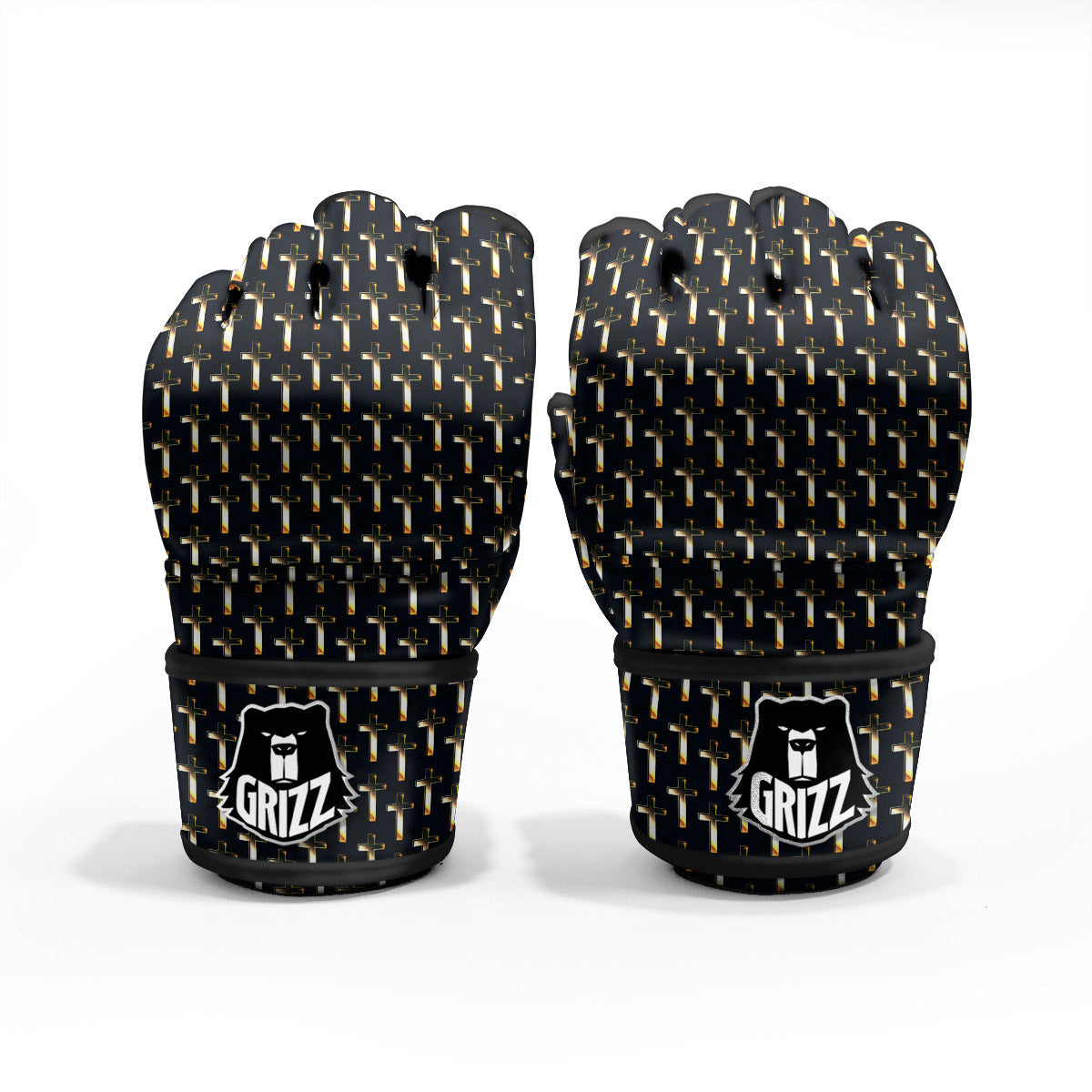 Christian Cross Print Pattern MMA Gloves-grizzshop