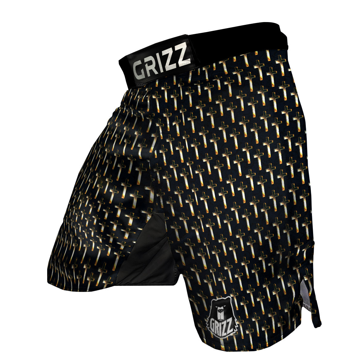 Christian Cross Print Pattern MMA Shorts-grizzshop