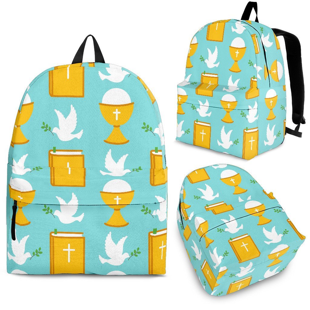 Christian Dove Pattern Print Backpack-grizzshop