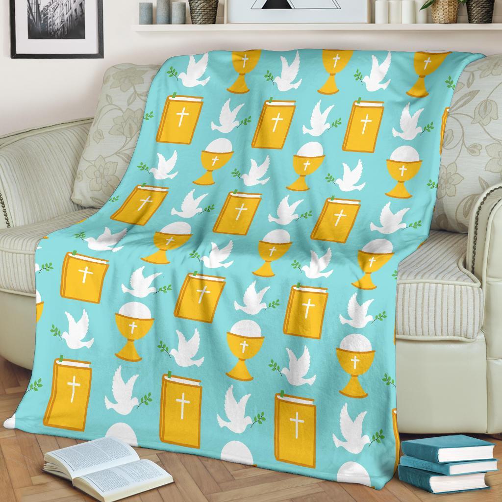 Christian Dove Pattern Print Blanket-grizzshop