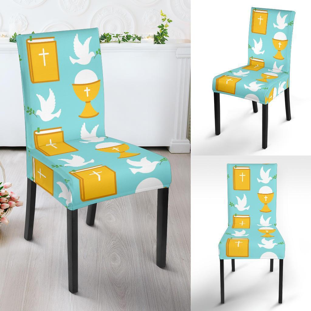 Christian Dove Pattern Print Chair Cover-grizzshop