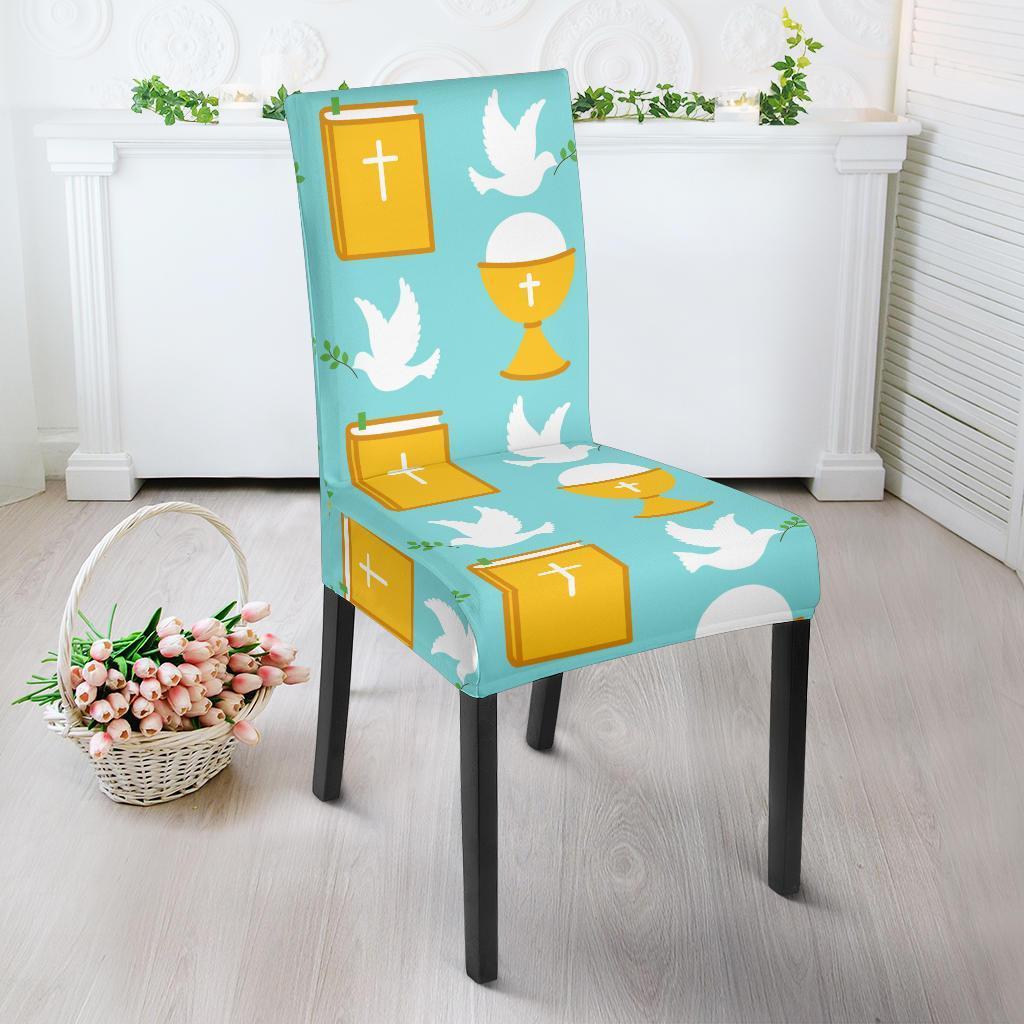 Christian Dove Pattern Print Chair Cover-grizzshop