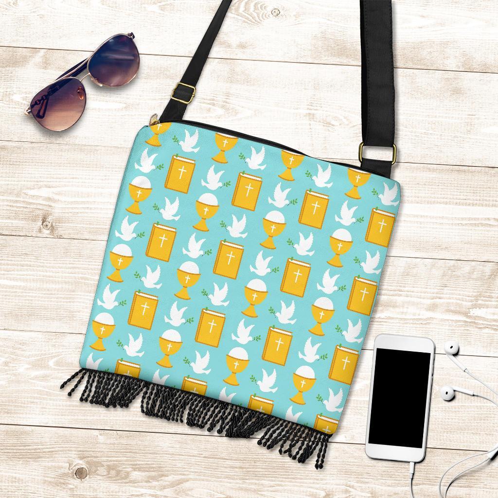 Christian Dove Pattern Print Crossbody bags-grizzshop