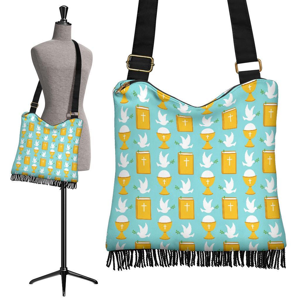 Christian Dove Pattern Print Crossbody bags-grizzshop