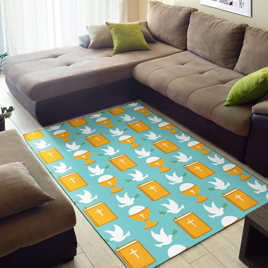 Christian Dove Pattern Print Floor Mat-grizzshop