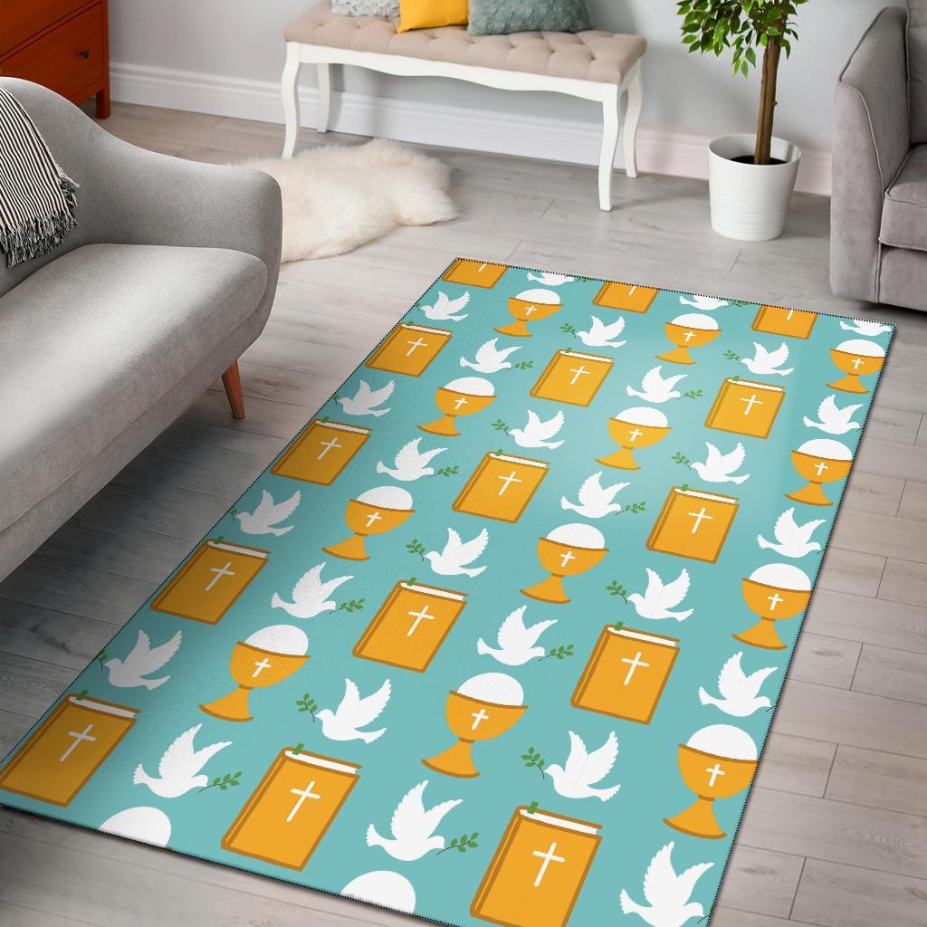 Christian Dove Pattern Print Floor Mat-grizzshop