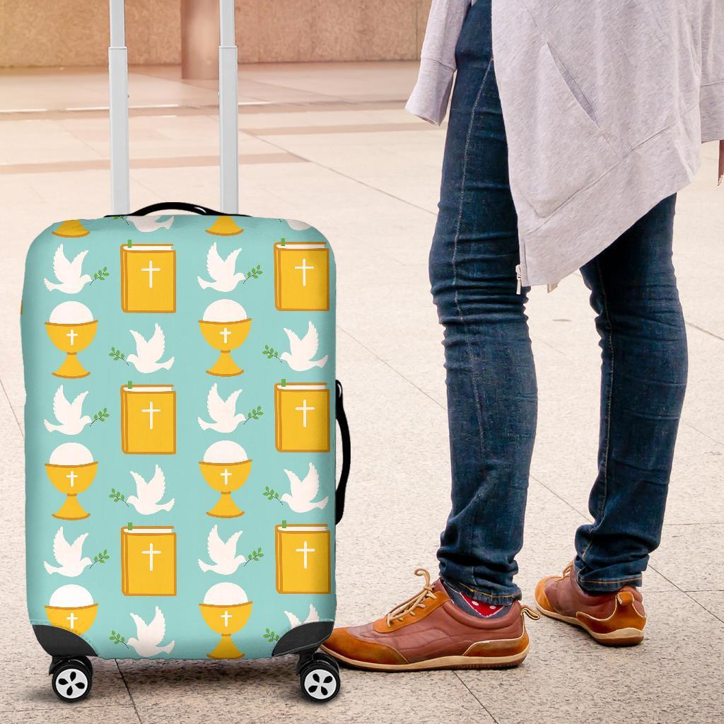 Christian Dove Pattern Print Luggage Cover Protector-grizzshop