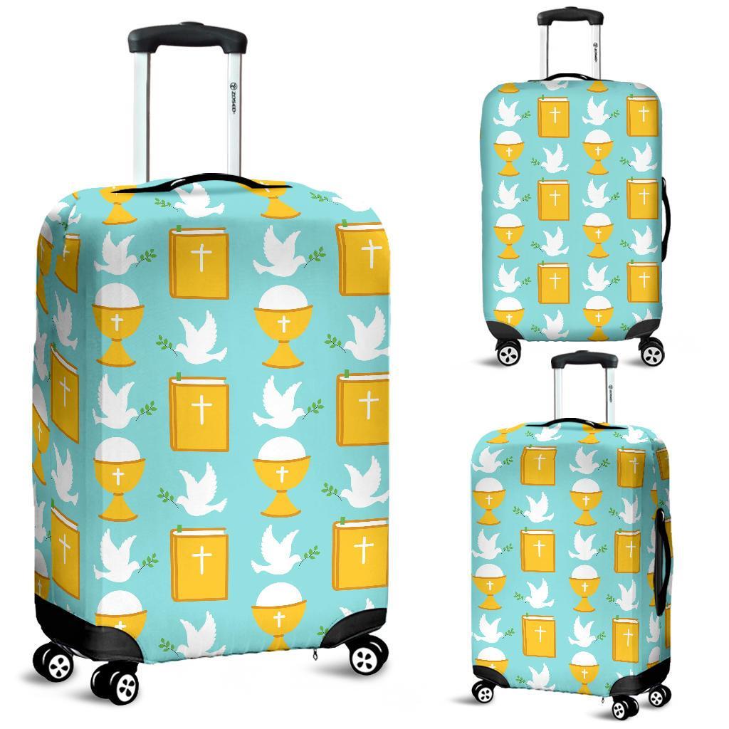 Christian Dove Pattern Print Luggage Cover Protector-grizzshop