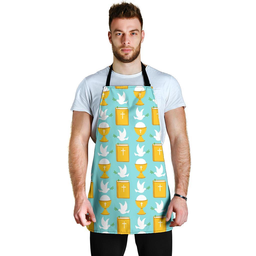 Christian Dove Pattern Print Men's Apron-grizzshop