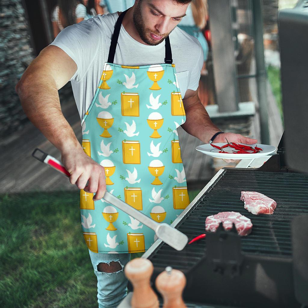 Christian Dove Pattern Print Men's Apron-grizzshop