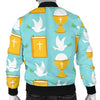 Christian Dove Pattern Print Men's Bomber Jacket-grizzshop