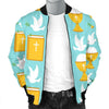 Christian Dove Pattern Print Men's Bomber Jacket-grizzshop