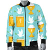 Christian Dove Pattern Print Men's Bomber Jacket-grizzshop