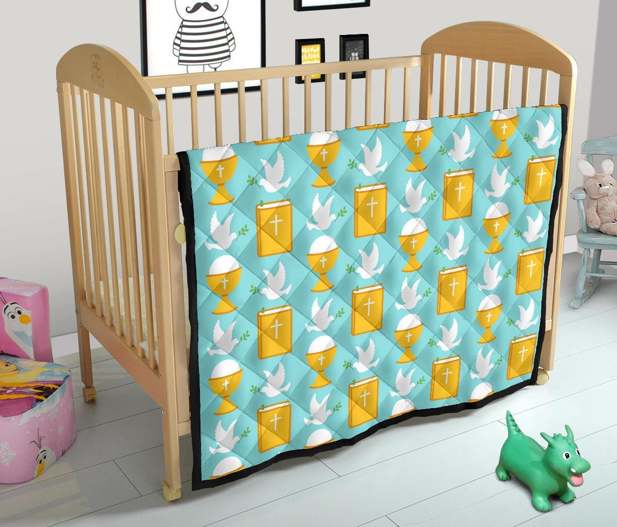 Christian Dove Pattern Print Quilt-grizzshop