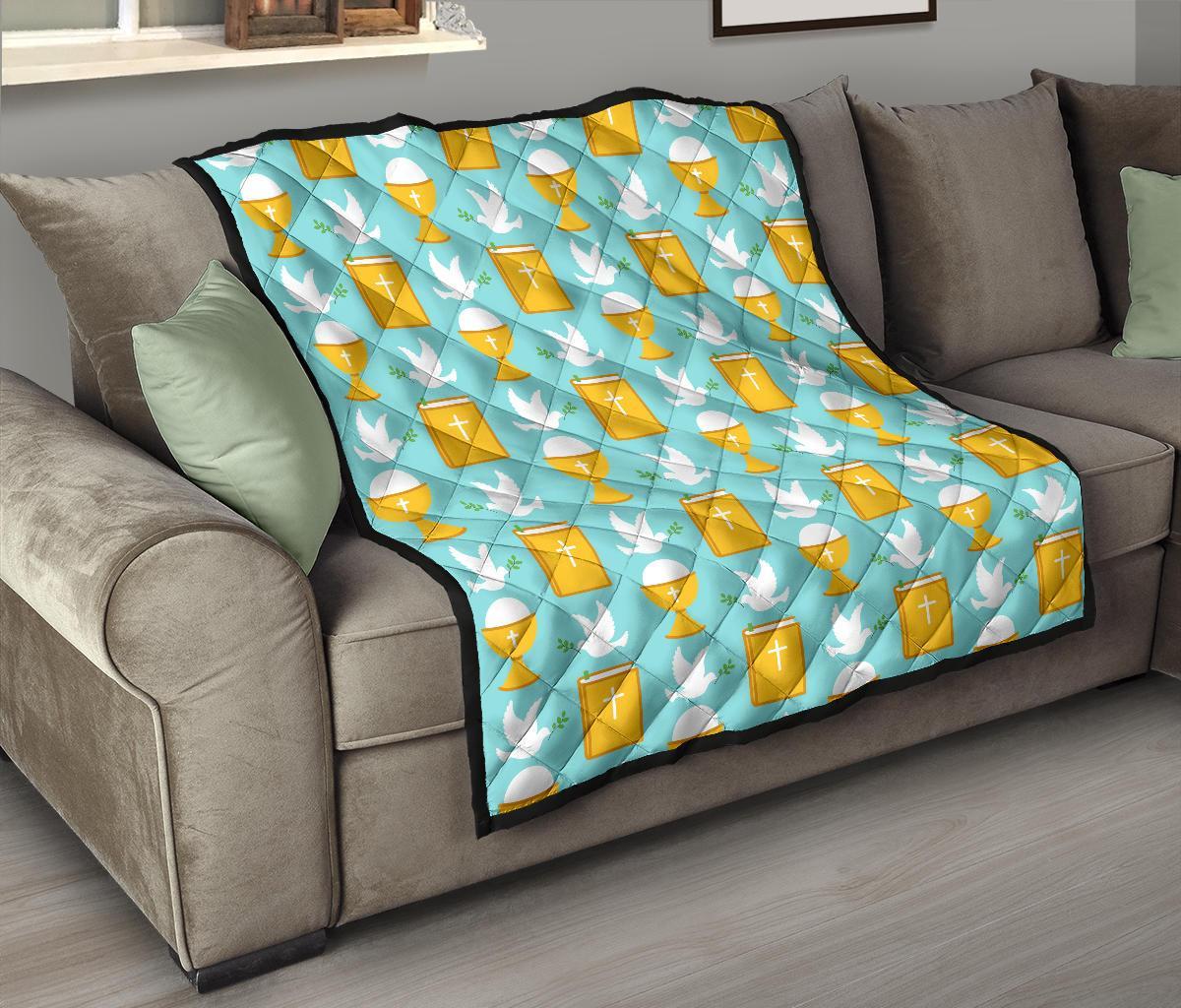 Christian Dove Pattern Print Quilt-grizzshop