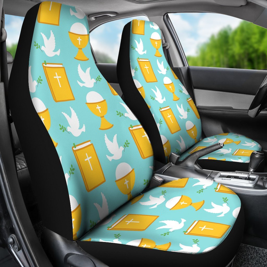 Christian Dove Pattern Print Universal Fit Car Seat Covers-grizzshop