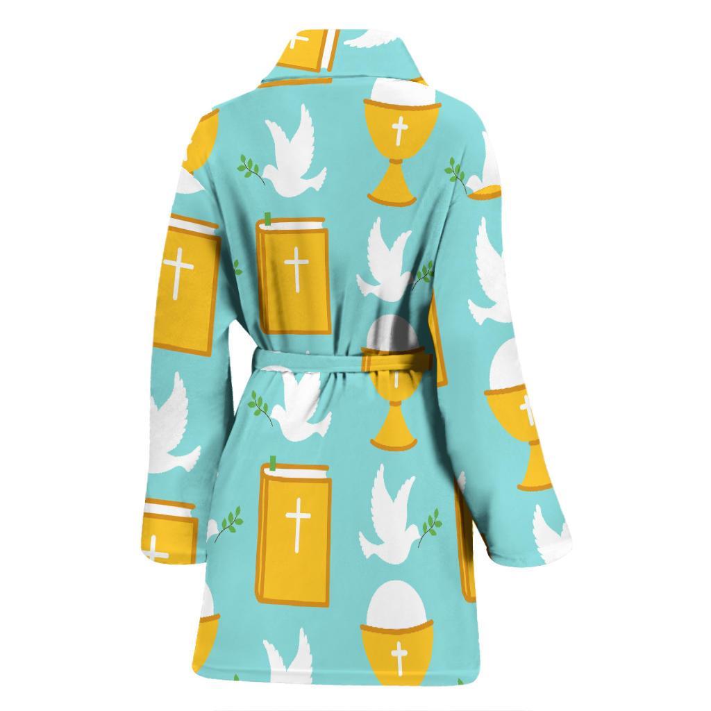 Christian Dove Pattern Print Women Long Robe-grizzshop