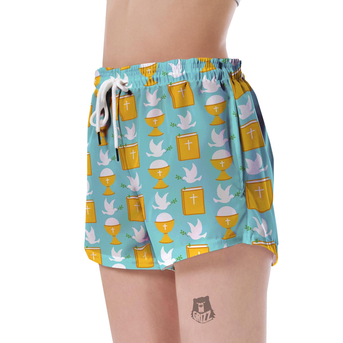 Christian Dove Pattern Print Women's Shorts-grizzshop