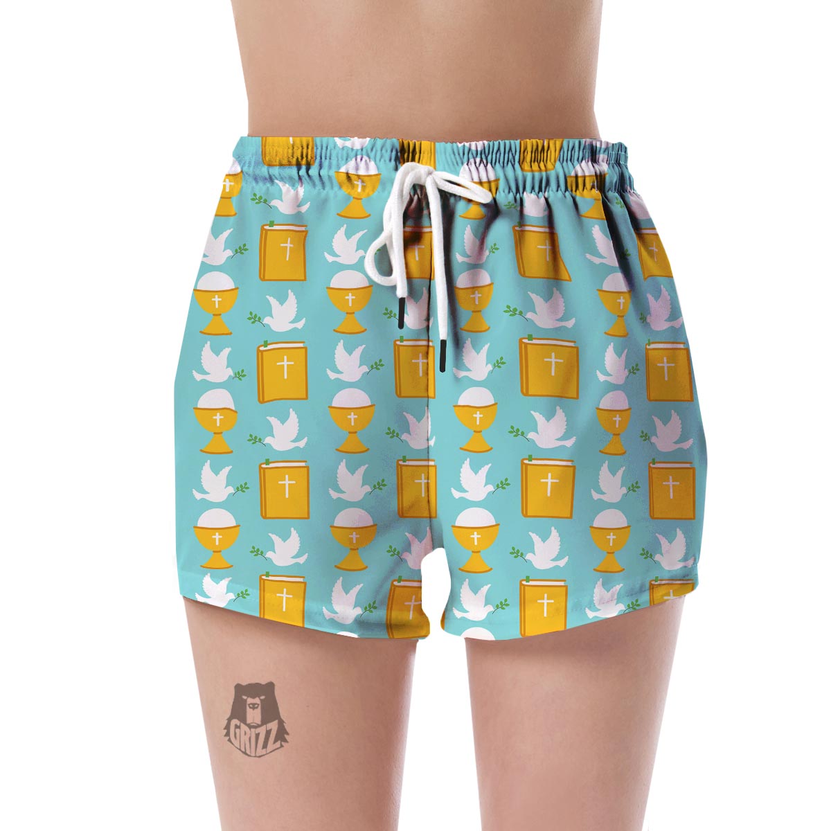 Christian Dove Pattern Print Women's Shorts-grizzshop