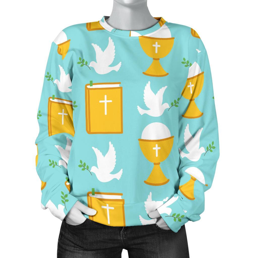 Christian Dove Pattern Print Women's Sweatshirt-grizzshop