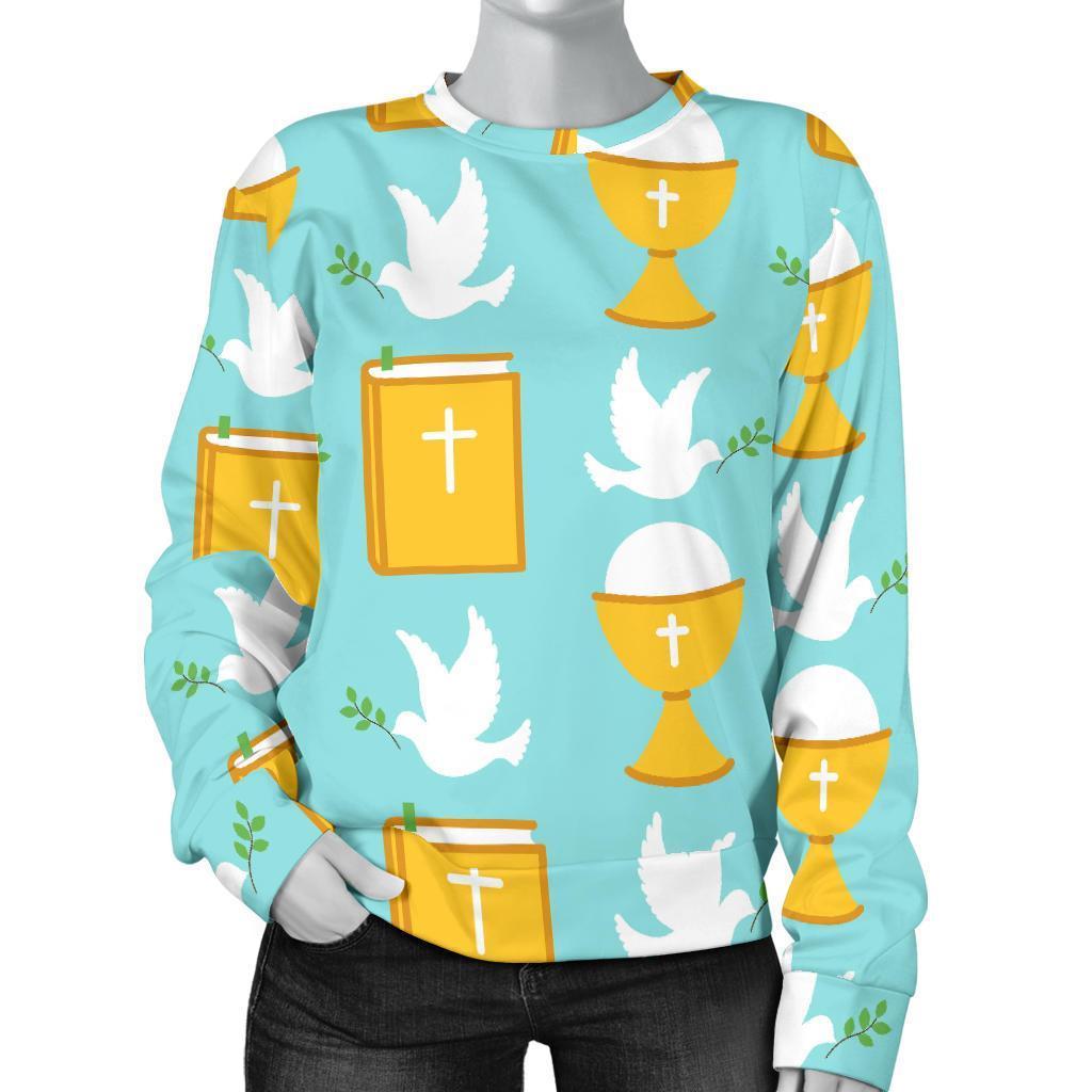 Christian Dove Pattern Print Women's Sweatshirt-grizzshop