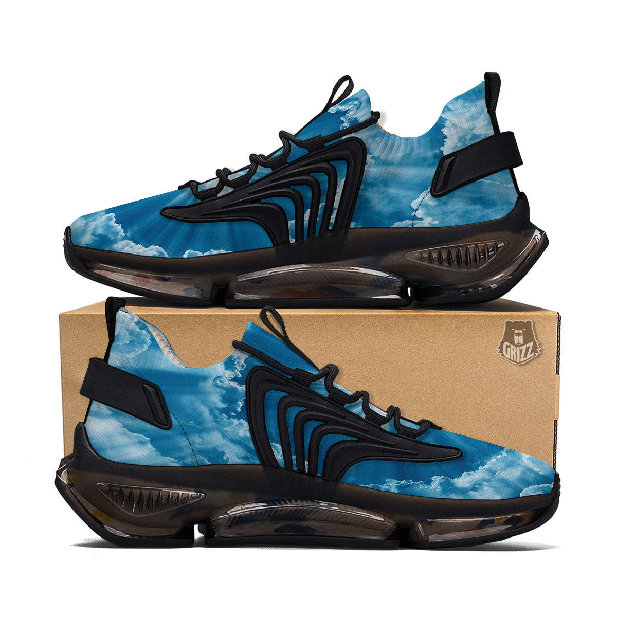 Christian Holy Cross Shiny Print Black Gym Shoes-grizzshop