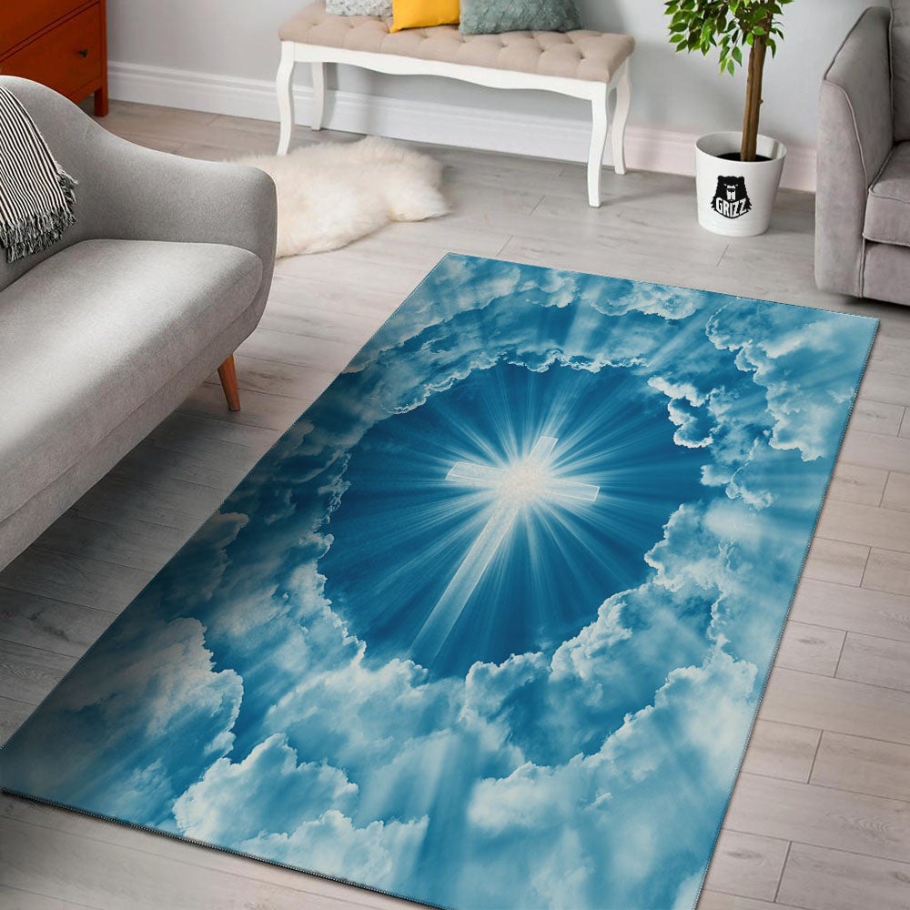 Christian Holy Cross Shiny Print Floor Mat-grizzshop