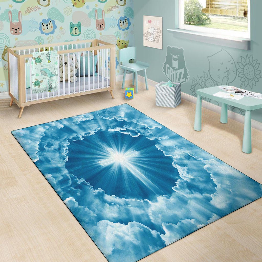 Christian Holy Cross Shiny Print Floor Mat-grizzshop