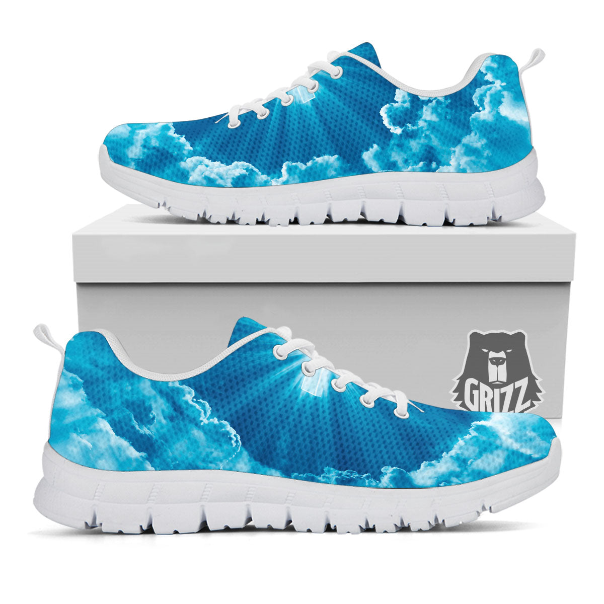 Christian Holy Cross Shiny Print White Sneaker-grizzshop